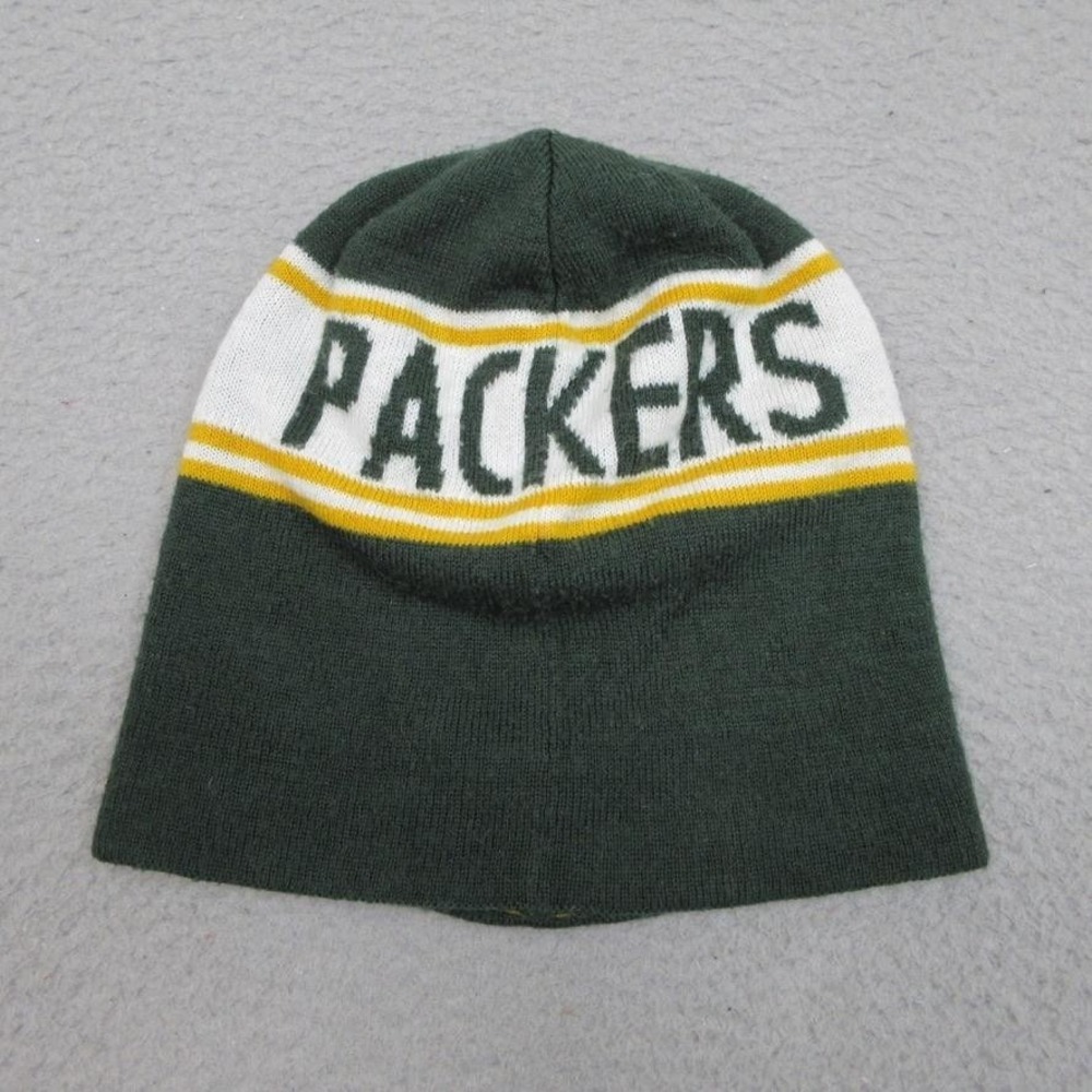 Green Bay Packers Hat Beanie Mens Green Yellow White NFL Football Knit Casual